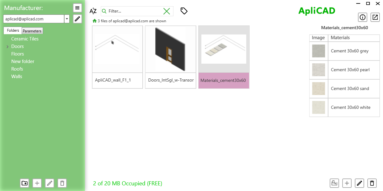 UpdateBIM Add materials