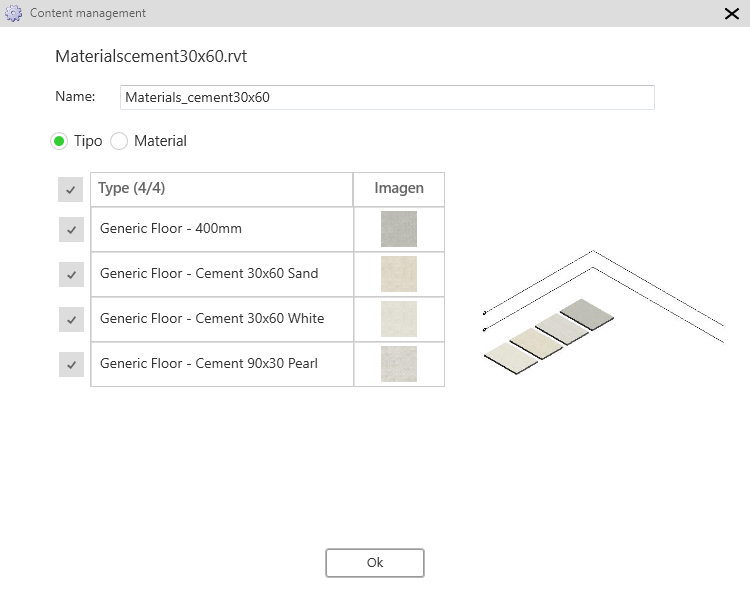 UpdateBIM Add materials