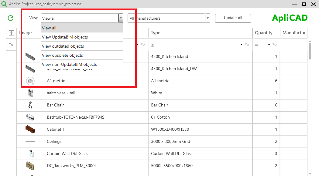 UpdateBIM Analise project
